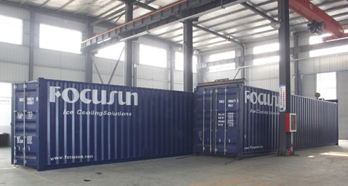 Containerized flake ice machine